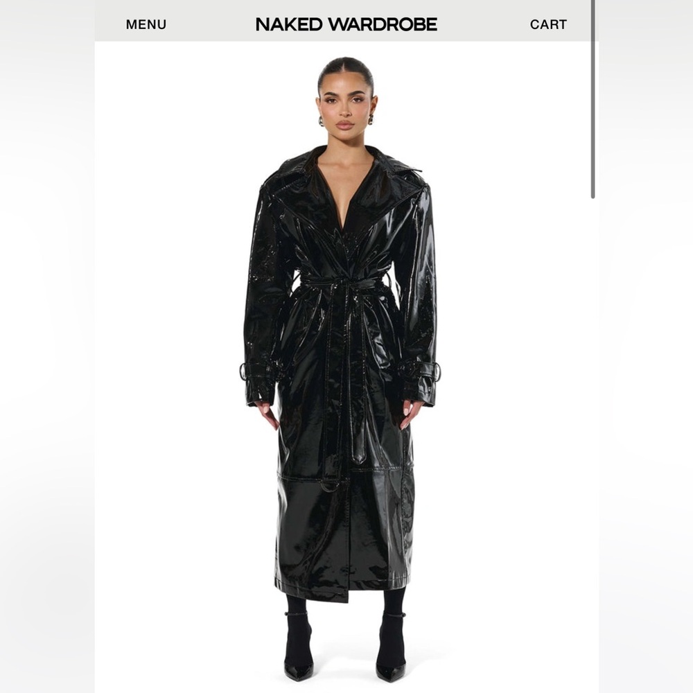 Naked Wardrobe Vinyl Trench Coat